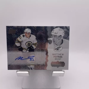 2023-24 Upper Deck Ice Matthew Poitras White Snowflake Auto #258 Boston Bruins front